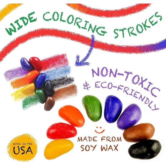 Crayon Rocks Just Rocks in a Box, 16 Colors,Tripod Grip Crayons For Handwriting - Picture 2 of 6